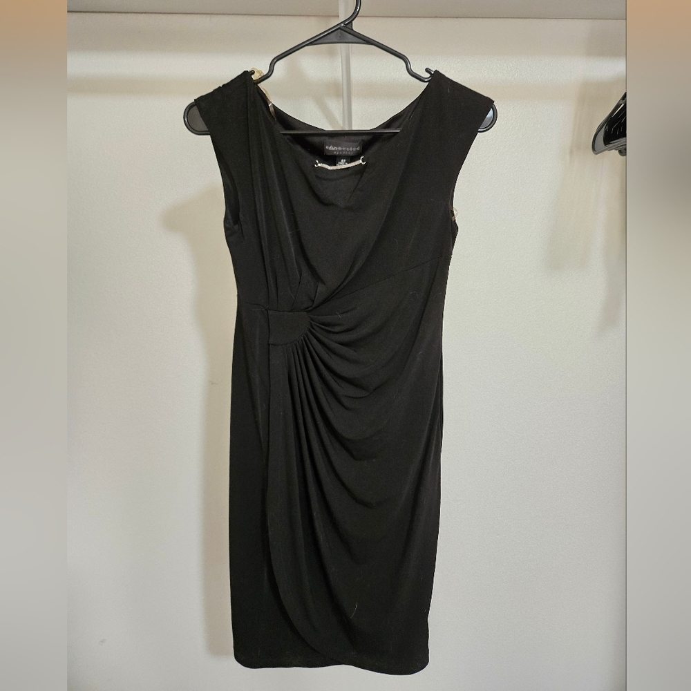 Connected Apparel Black Midi Dress